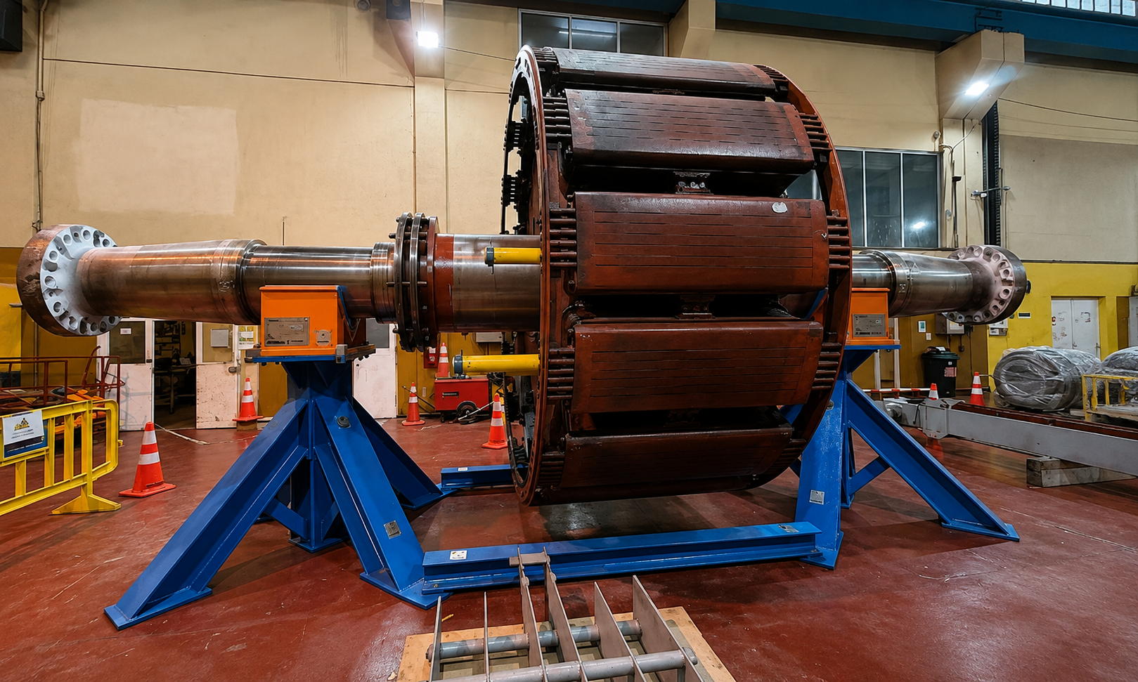 Soporte para rotor de 100 toneladas ENEL Central Cipreses